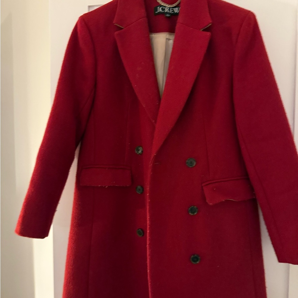 J. Crew Vibrant Red Wool Coat